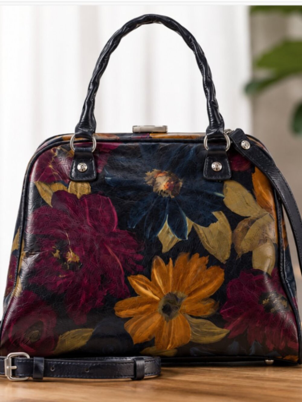 Patricia Nash Artesa Peruvian Floral Frame Satchel Crossbody Bag NWT